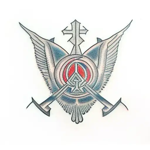 Ankh Symbol and Hawkeyes tattoo design idea