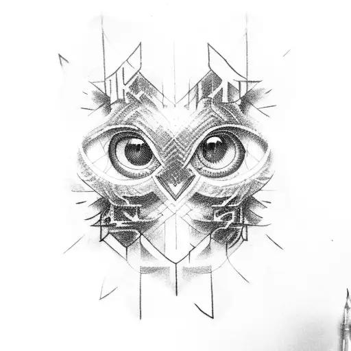Hawk eyes fused with an ankh tattoo design idea