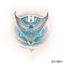 Ankh Symbol and Hawk tattoo design idea