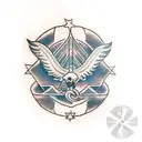 Ankh Symbol and Hawk tattoo design idea