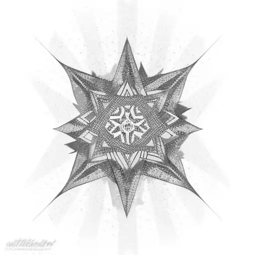colorfull star  tattoo design idea