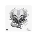 alien in a snake pit ufo tattoo design idea