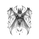 undead bat tattoo design idea