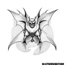 undead bat tattoo design idea