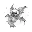 undead bat tattoo design idea