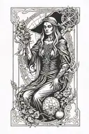 the crone tarot card tattoo design idea