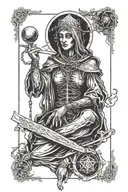 the crone tarot card tattoo design idea