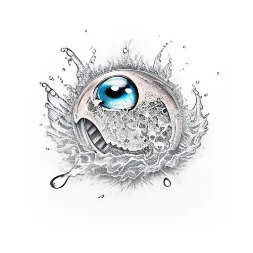 drop of water mixed with fire tattoo design idea