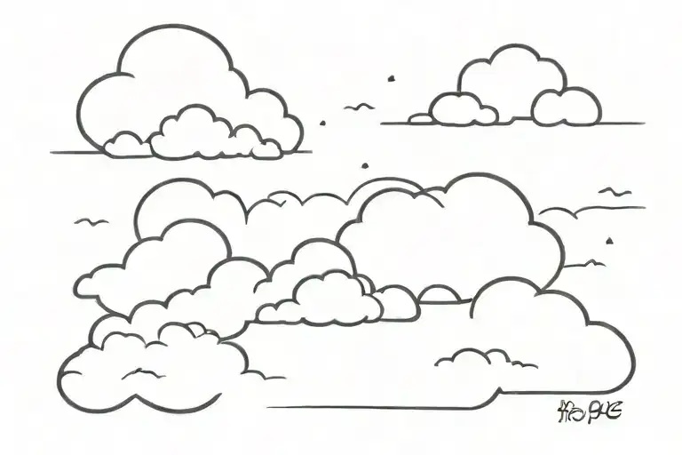 clouds life regrets tattoo design idea