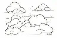 clouds life regrets tattoo design idea