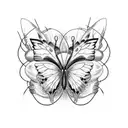 barbed wire butterflies 999 tattoo design idea