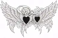angel and devil wings on chest tattoo design idea