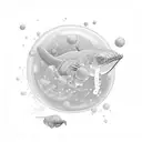 humpback bubble net tattoo design idea