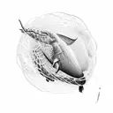 humpback bubble net tattoo design idea