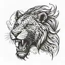 Combine the concept of blackout with a striking image of a roaring lion on your arm, representing power and confidence tattoo design idea