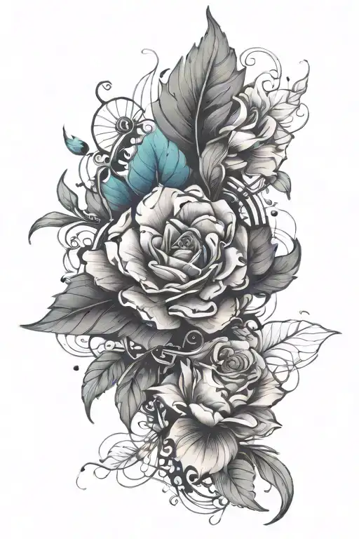 gradient background tattoo design idea