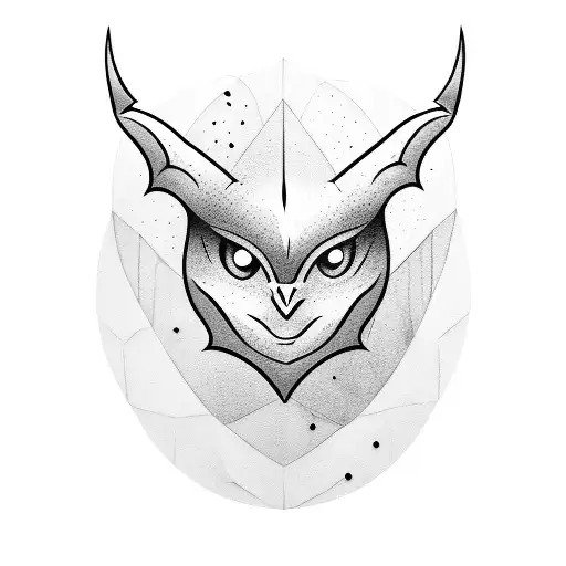 Bat half moon tattoo design idea