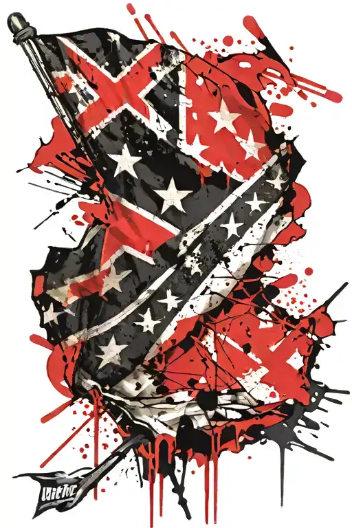 confederate flag half American tattoo design idea