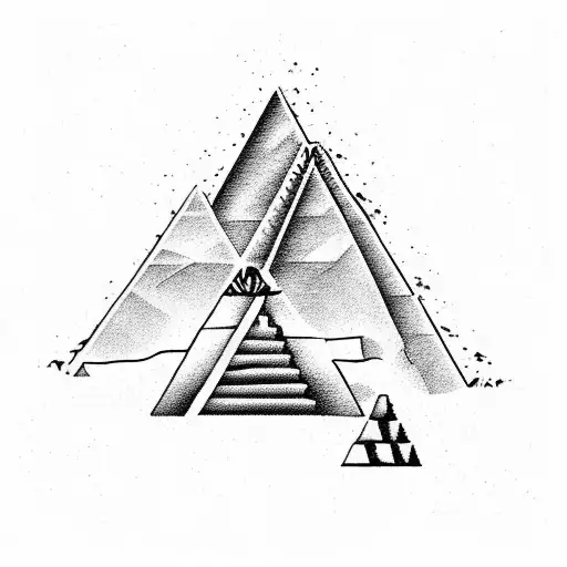 aztec pyramids California state outline  tattoo design idea