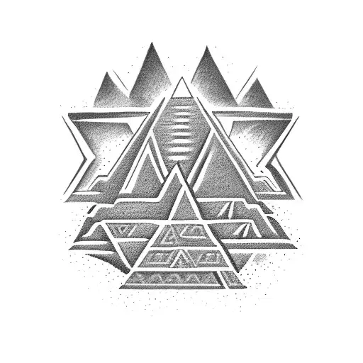Cali Aztec pyramids tattoo design idea