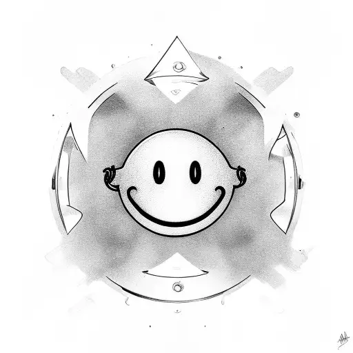 smiley face tattoo design idea
