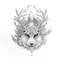 black dot forest tattoo design idea