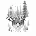 black dot forest tattoo design idea