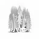 black dot forest tattoo design idea