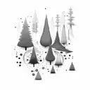 black dot forest tattoo design idea