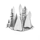 black dot forest tattoo design idea