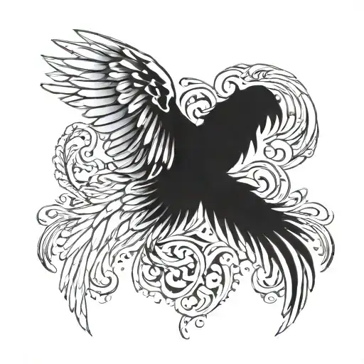 fallen angel wings tattoo design idea