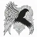 fallen angel wings tattoo design idea