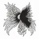 fallen angel wings tattoo design idea