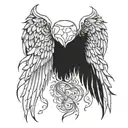 fallen angel wings tattoo design idea
