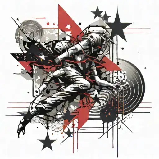 Stars, running time, Japan, Lines and geometry, without people tattoo design idea