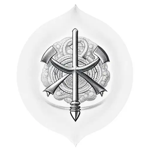  Sea cancer with a Ukrainian trident on the shell tattoo design idea