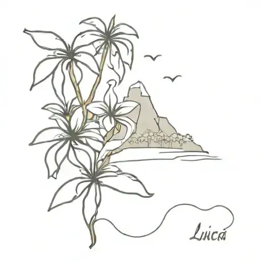 st lucia tropical island tattoo design idea