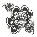 paw print inside tattoo design idea