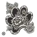 paw print inside tattoo design idea