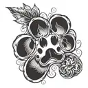 paw print inside tattoo design idea