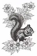 Squirrel Daisy tattoo design idea
