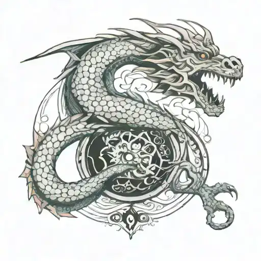 ouroboros dragon with inside portion also covered with some creative idea  tattoo design idea