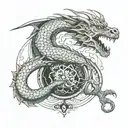 ouroboros dragon with inside portion also covered with some creative idea  tattoo design idea
