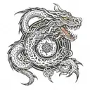 ouroboros dragon with inside portion also covered with some creative idea  tattoo design idea