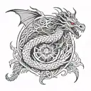 ouroboros dragon with inside portion also covered with some creative idea  tattoo design idea