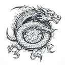 ouroboros dragon with inside portion also covered with some creative idea  tattoo design idea