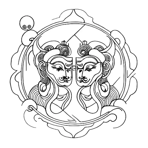 gemini yin yang tattoo design idea