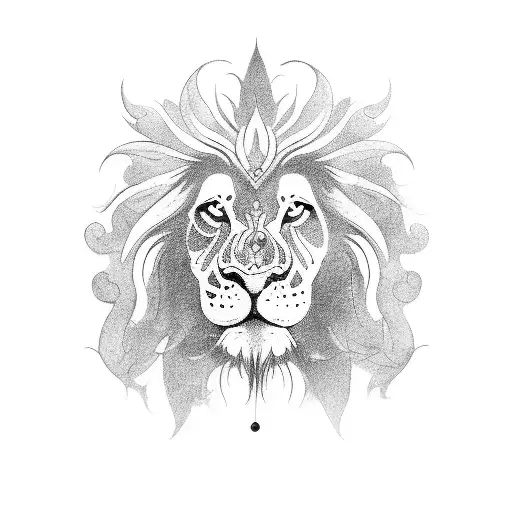 Balinese King Lion tattoo design idea