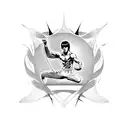 bruce lee meditating  tattoo design idea