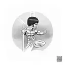 bruce lee meditating  tattoo design idea